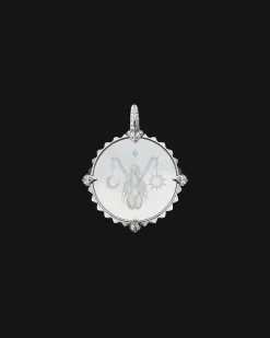 Chains, Charms & Accessories^Paspaley Libra Coin Charm | Mother of Pearl, Diamonds, and White Gold WhiteGold