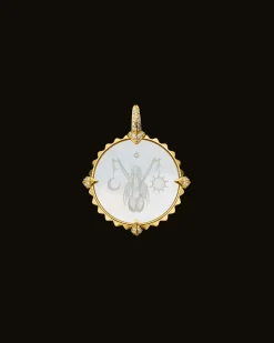 Chains, Charms & Accessories^Paspaley Libra Coin Charm | Mother of Pearl, Diamonds, and Yellow Gold YellowGold