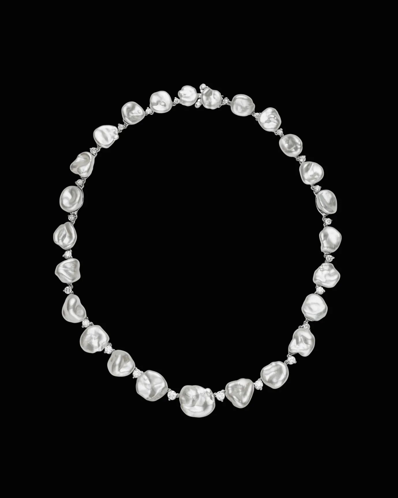 Necklaces & Pendants^Paspaley Lily Pad Pearl Collier | 12-16mm Keshi Pearls, Diamonds and Platinum