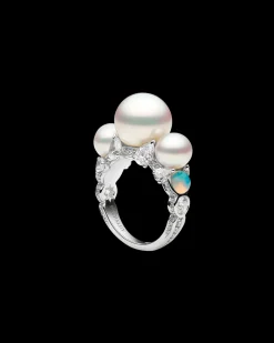 Rings^Paspaley Lunar Eclipse Pearl Ring | 11mm Round Pearl, Diamonds, and White Gold WhiteGold