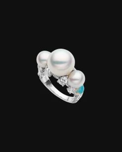 Rings^Paspaley Lunar Eclipse Pearl Ring | 11mm Round Pearl, Diamonds, and White Gold WhiteGold
