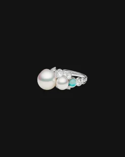 Rings^Paspaley Lunar Eclipse Pearl Ring | 11mm Round Pearl, Diamonds, and White Gold WhiteGold