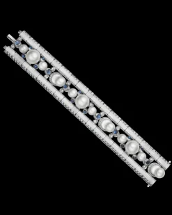 Bracelets^Paspaley Lunar Tidal Pearl Cuff | 8-13mm Pearls, Moonstones, and White Gold WhiteGold