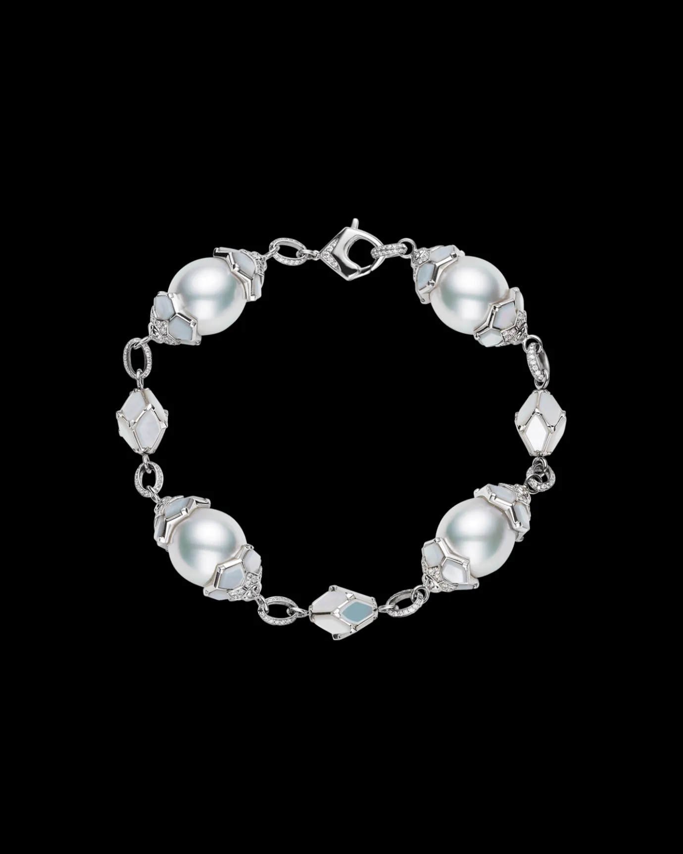 Bracelets^Paspaley Megisti Pearl Bracelet | Mother of Pearl, 12mm Oval Pearls, Diamonds, and White Gold WhiteGold