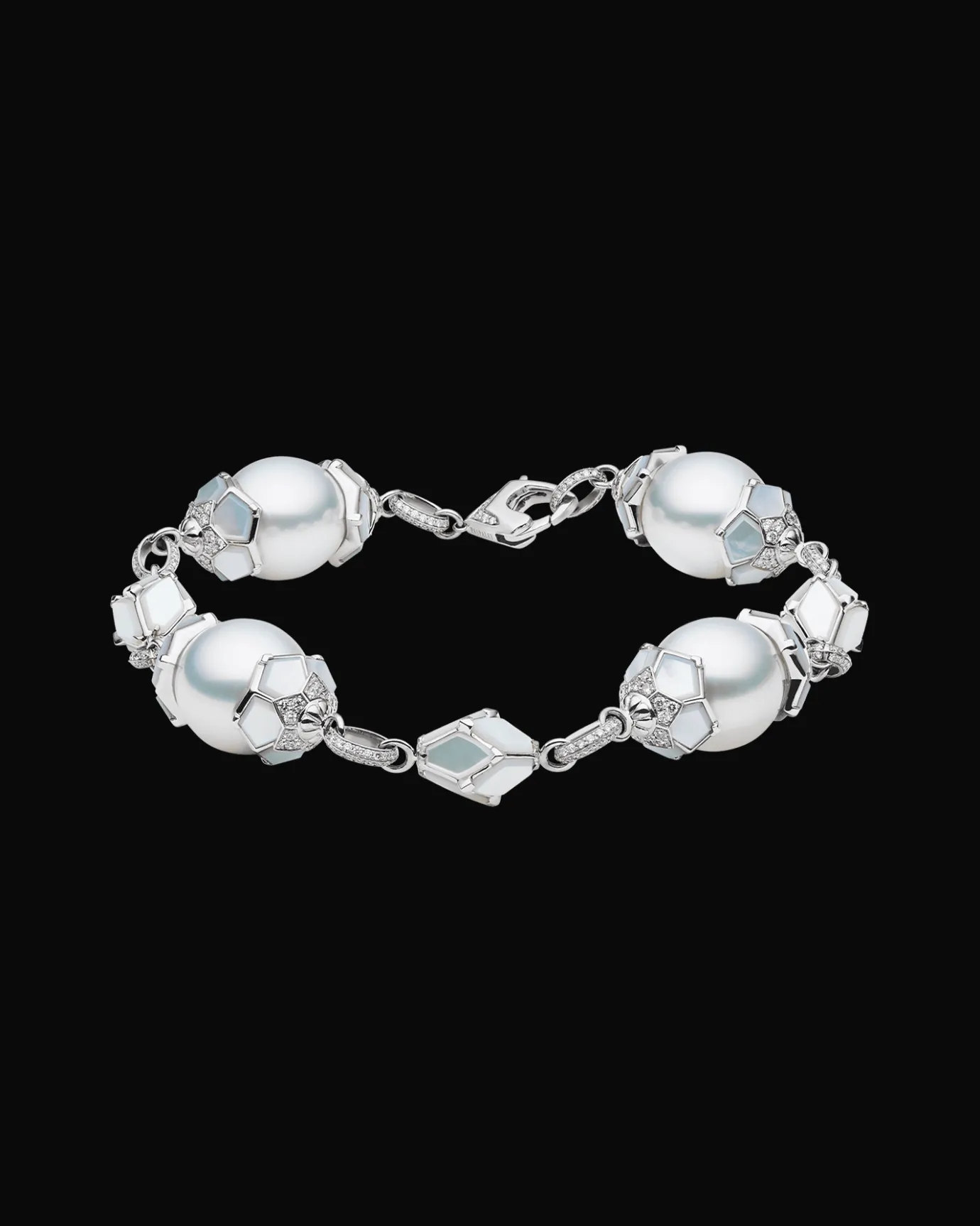Bracelets^Paspaley Megisti Pearl Bracelet | Mother of Pearl, 12mm Oval Pearls, Diamonds, and White Gold WhiteGold
