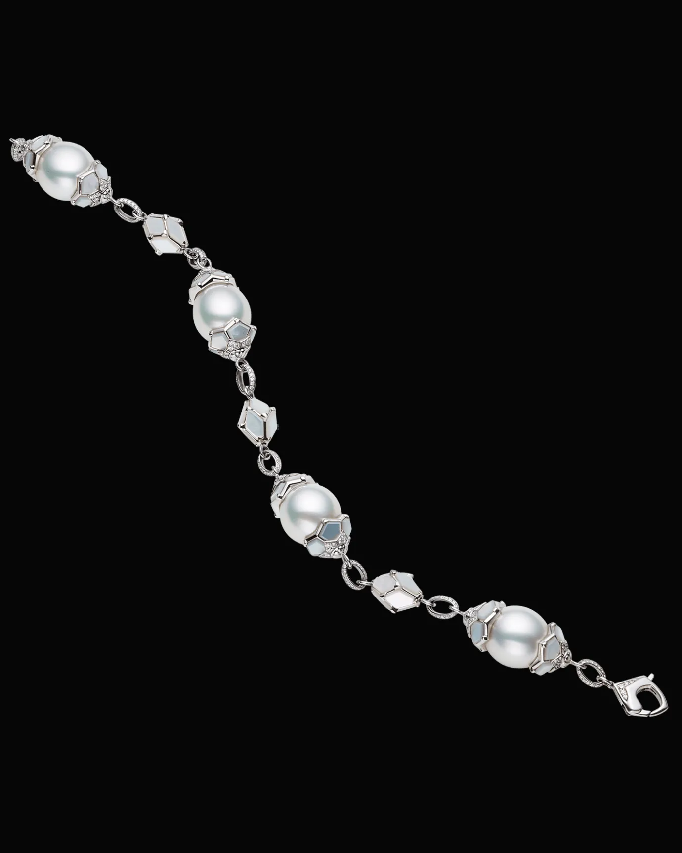 Bracelets^Paspaley Megisti Pearl Bracelet | Mother of Pearl, 12mm Oval Pearls, Diamonds, and White Gold WhiteGold