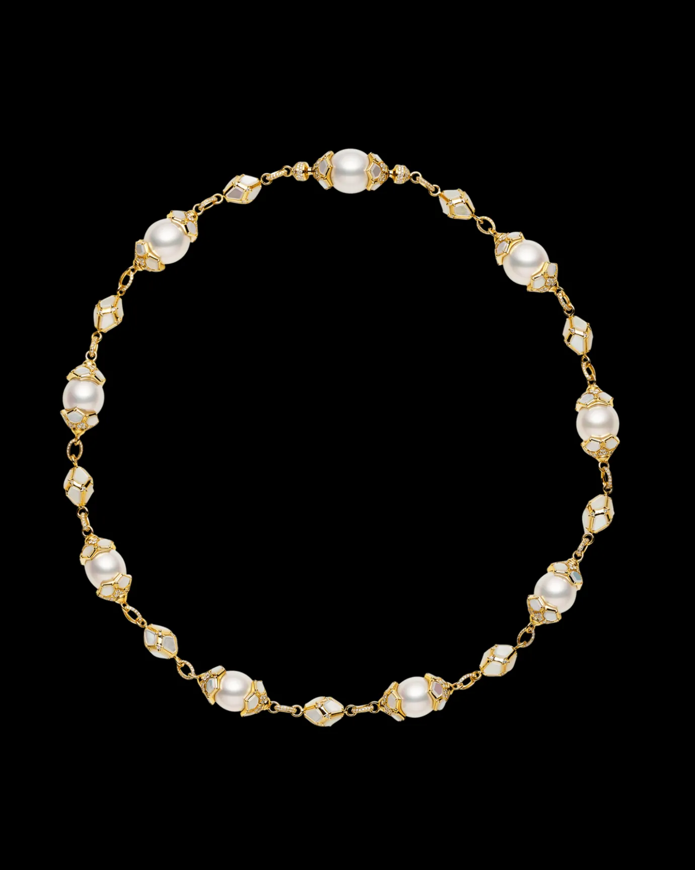 Necklaces & Pendants^Paspaley Megisti Pearl Necklace | 12mm Oval Pearls, Diamonds, and Yellow Gold YellowGold