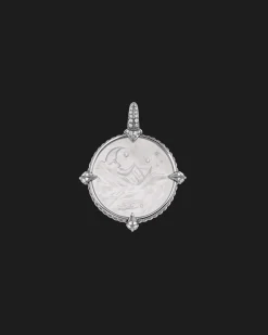 Chains, Charms & Accessories^Paspaley Mermaid Coin Charm | Mother of Pearl, Diamonds, and White Gold WhiteGold