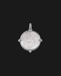 Chains, Charms & Accessories^Paspaley Mermaid Coin Charm | Mother of Pearl, Diamonds, and White Gold WhiteGold