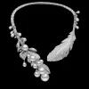 Necklaces & Pendants^Paspaley Night Bird Feather Pearl Collier | 5-16mm Pearls, Diamonds, and White Gold WhiteGold