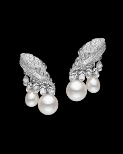 Earrings & Studs^Paspaley Night Bird Feather Pearl Earrings | 7-10mm Keshi Pearls, Diamonds, and White Gold WhiteGold