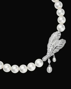Clasps & Brooches^Paspaley Night Bird Feather Pearl Brooch Clasp | 5-7mm Keshi Pearls, Diamonds, and White Gold WhiteGold