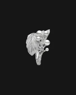 Bracelets^Paspaley Night Bird Single Feather Pearl Cuff | Round Pearls, Diamond, and White Gold WhiteGold