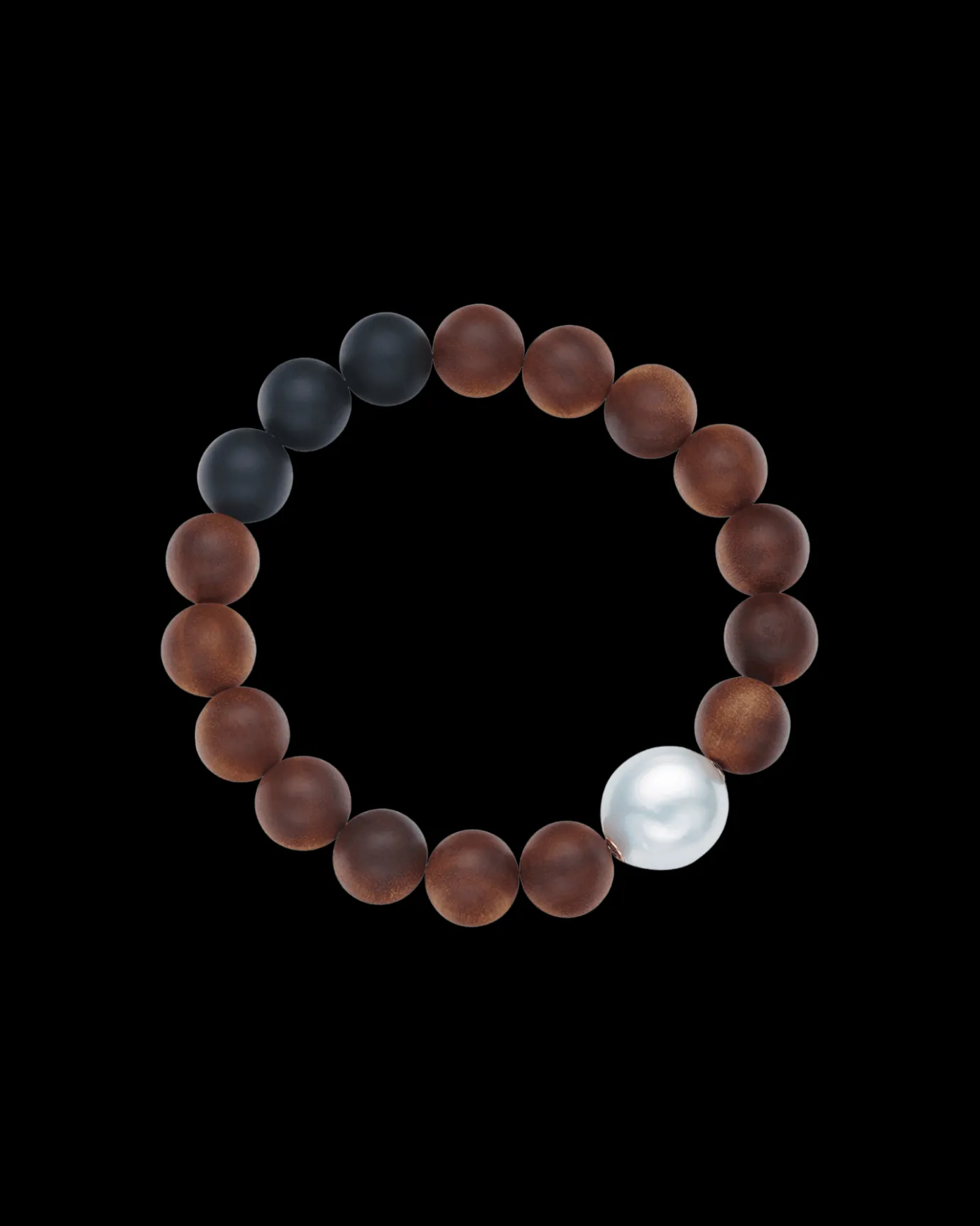 Bracelets^Paspaley Onyx Kimberley Dusk Single Pearl Bracelet | 14mm Baroque Pearl, Onyx, and Sandalwood YellowGold