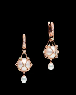 Earrings & Studs^Paspaley Opal Lavalier Pearl Earrings | 12mm Round Pearls, Opals, and Rose Gold RoseGold