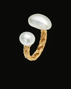 Rings^Paspaley Pandanus Double Keshi Pearl Ring | 8-10mm Keshi Pearls and Yellow Gold YellowGold
