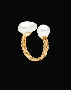 Rings^Paspaley Pandanus Double Keshi Pearl Ring | 8-10mm Keshi Pearls and Yellow Gold YellowGold