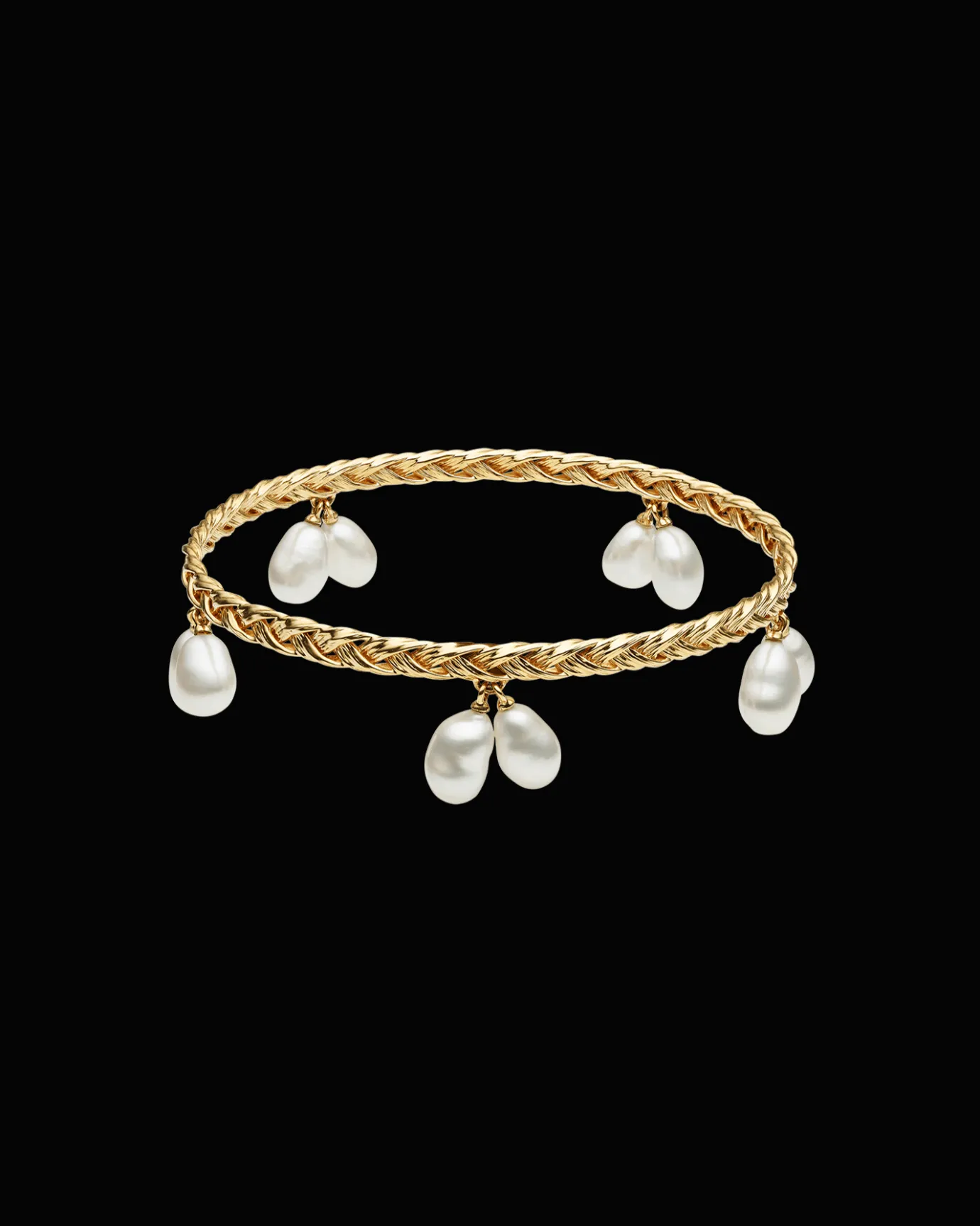 Bracelets^Paspaley Pandanus Tassel Pearl Bangle | 6mm Keshi Pearls and Yellow Gold YellowGold