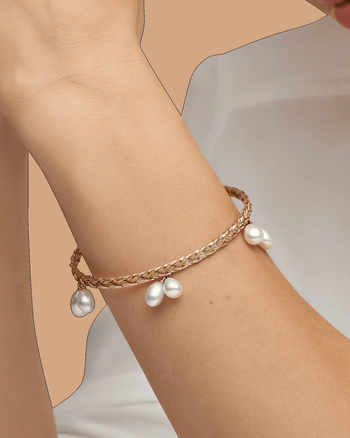 Bracelets^Paspaley Pandanus Tassel Pearl Bangle | 6mm Keshi Pearls and Yellow Gold YellowGold