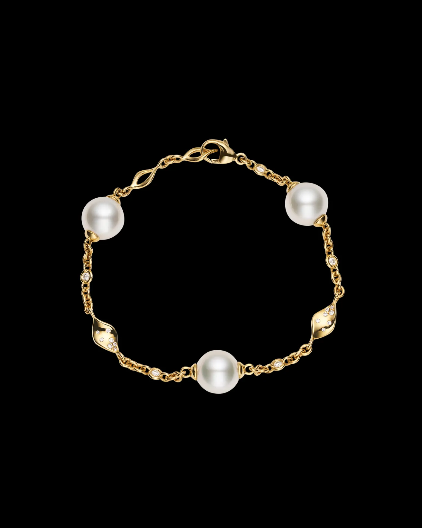 Bracelets^Paspaley Paradis Pearl Bracelet | 10mm Round Pearls, Diamonds, and Yellow Gold YellowGold