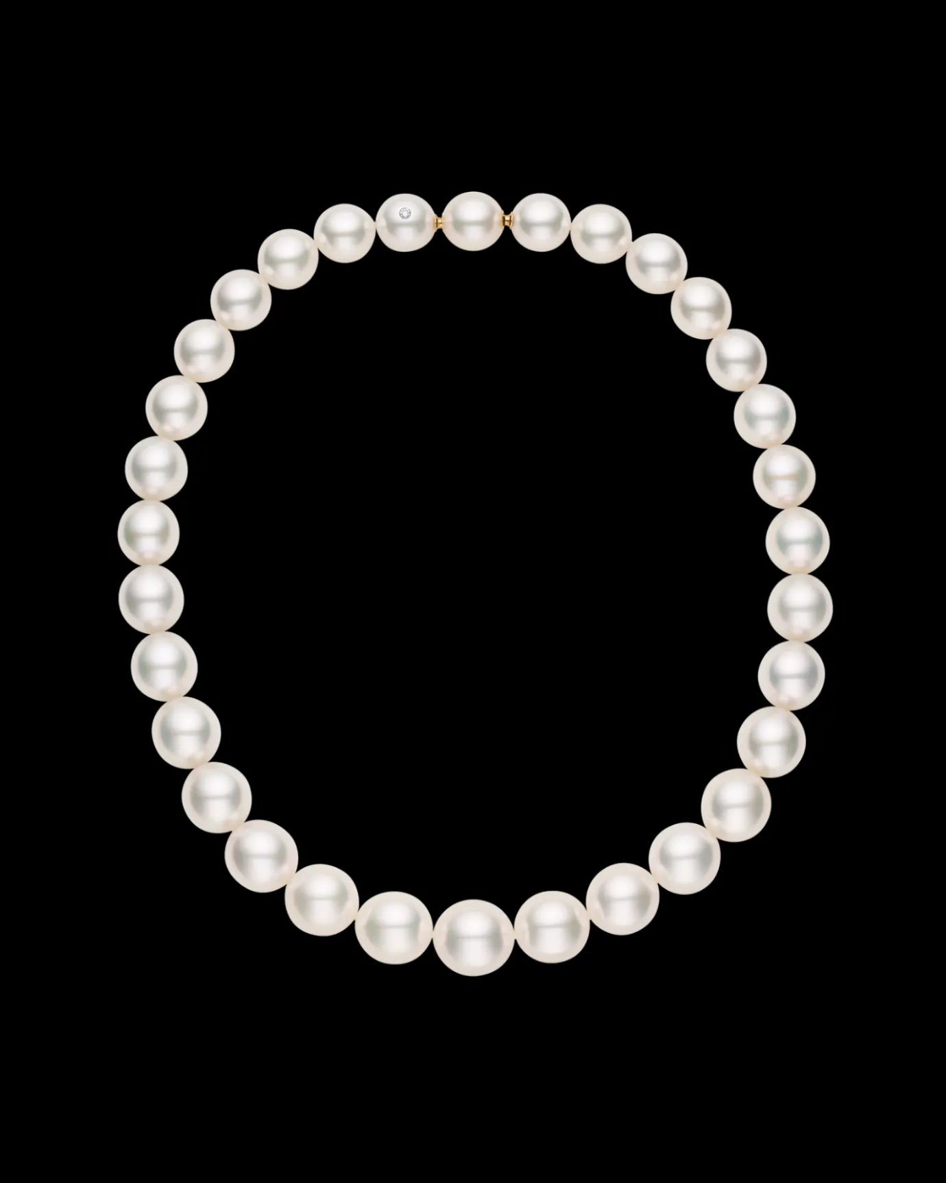 Strand Necklaces & Bracelets | Necklaces & Pendants^Paspaley Oval Pearl Strand Necklace | 12-14mm Oval Pearls and Signature Diamond YellowGold