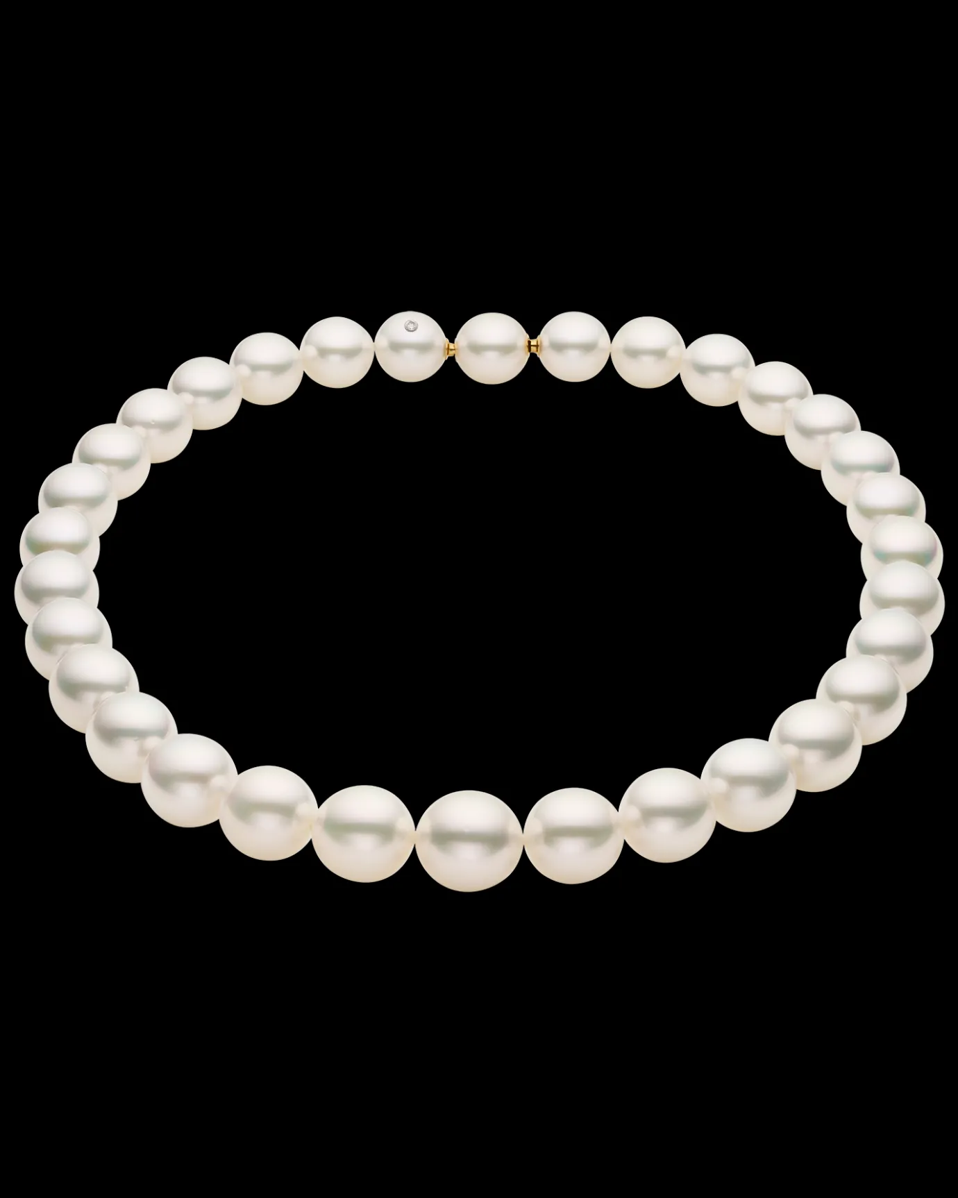 Strand Necklaces & Bracelets | Necklaces & Pendants^Paspaley Oval Pearl Strand Necklace | 12-14mm Oval Pearls and Signature Diamond YellowGold