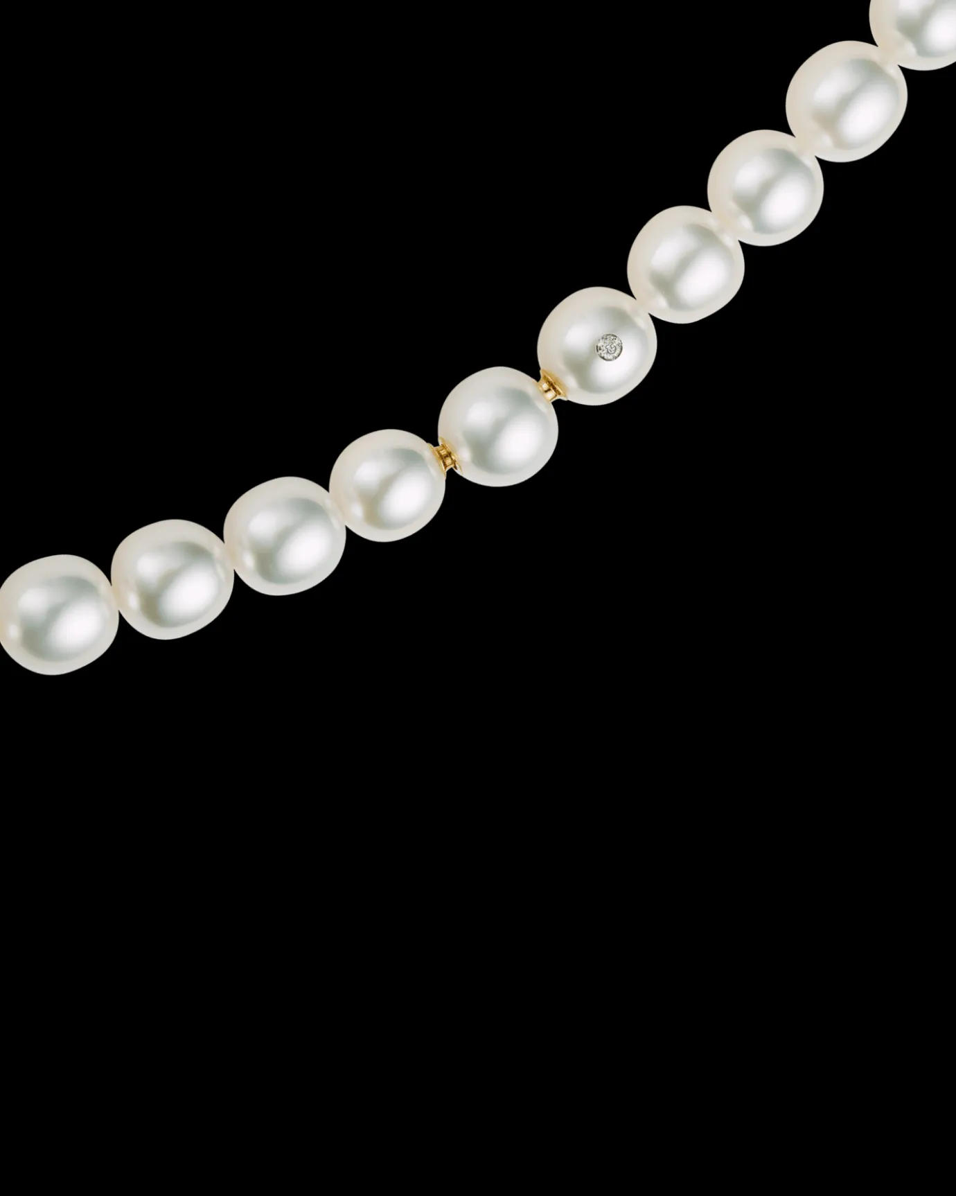 Strand Necklaces & Bracelets | Necklaces & Pendants^Paspaley Oval Pearl Strand Necklace | 10-12mm Oval Pearls and Signature Diamond YellowGold