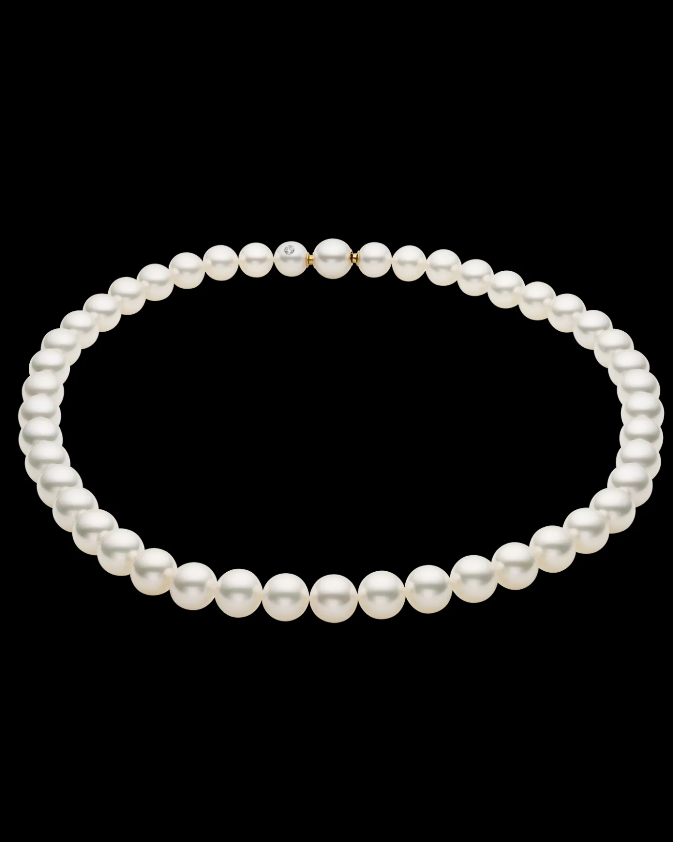 Strand Necklaces & Bracelets | Necklaces & Pendants^Paspaley Round Pearl Strand Necklace | 8-9mm Round Pearls and Signature Diamond YellowGold