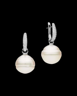 Earrings & Studs^Paspaley Pavé Diamond Pearls My Way Earrings | 14mm Circle Pearls, Diamonds and White Gold WhiteGold