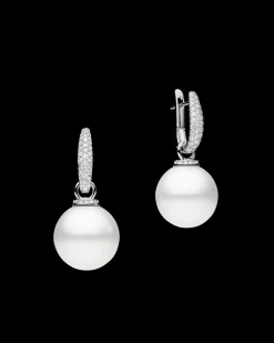 Earrings & Studs^Paspaley Pavé Diamond Pearls My Way Earrings | 14mm Round Pearls, Diamonds, and White Gold WhiteGold