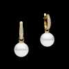 Earrings & Studs^Paspaley Pavé Diamond Pearls My Way Earrings | 12mm Round Pearls, Diamonds, and Yellow Gold YellowGold