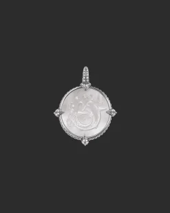 Chains, Charms & Accessories^Paspaley Petite Mermaid Coin Charm | Mother of Pearl, Diamonds, and White Gold WhiteGold