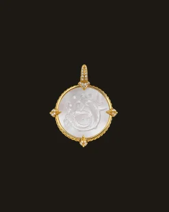 Chains, Charms & Accessories^Paspaley Petite Mermaid Coin Charm | Mother of Pearl, Diamonds, and Yellow Gold YellowGold