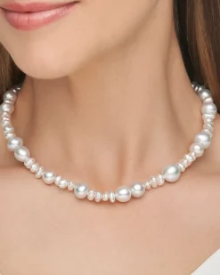 Strand Necklaces & Bracelets | Necklaces & Pendants^Paspaley Petite Wild Pearl Strand Necklace | 6-12mm Baroque Pearls and Signature Diamond YellowGold