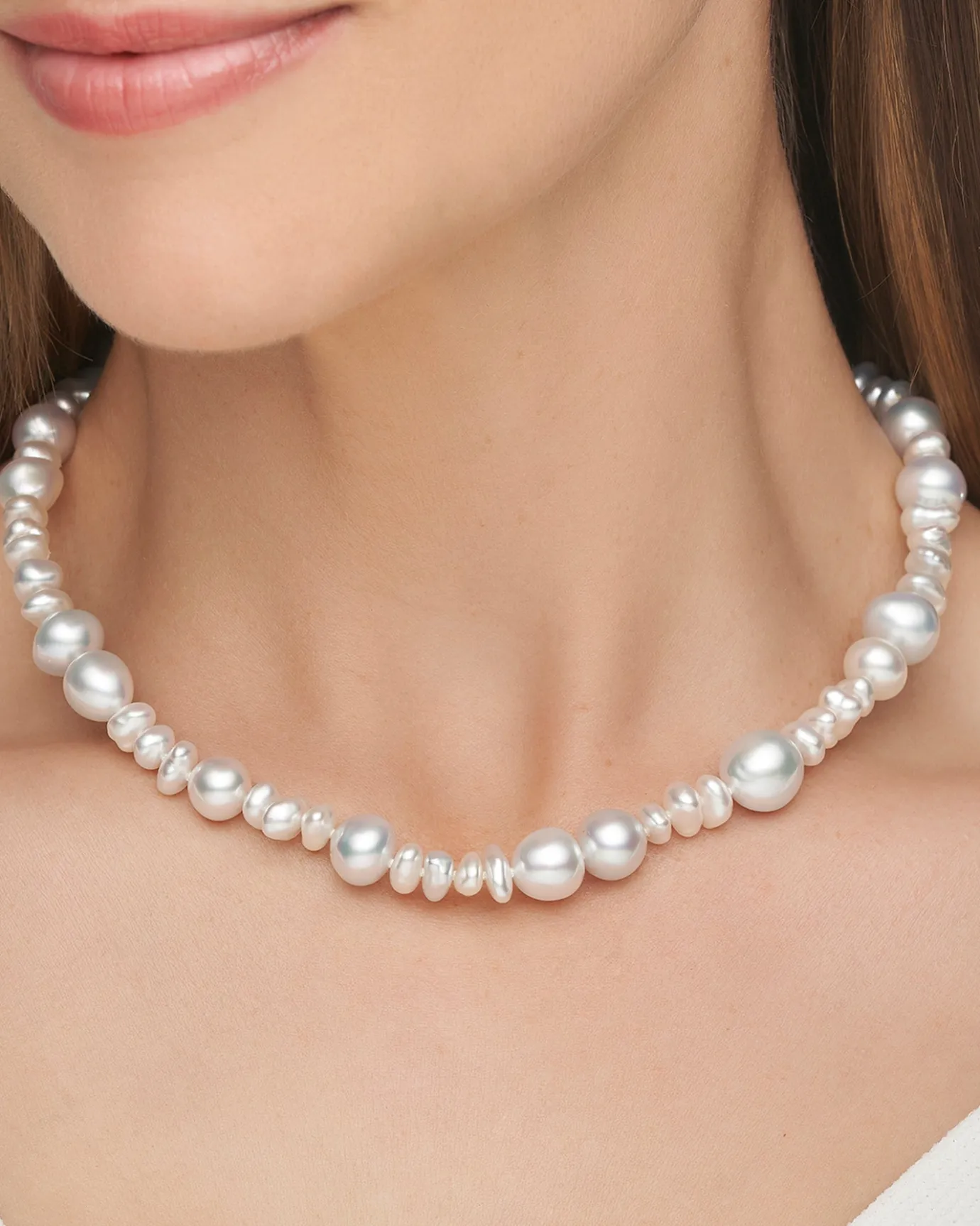 Strand Necklaces & Bracelets | Necklaces & Pendants^Paspaley Petite Wild Pearl Strand Necklace | 6-12mm Baroque Pearls and Signature Diamond YellowGold
