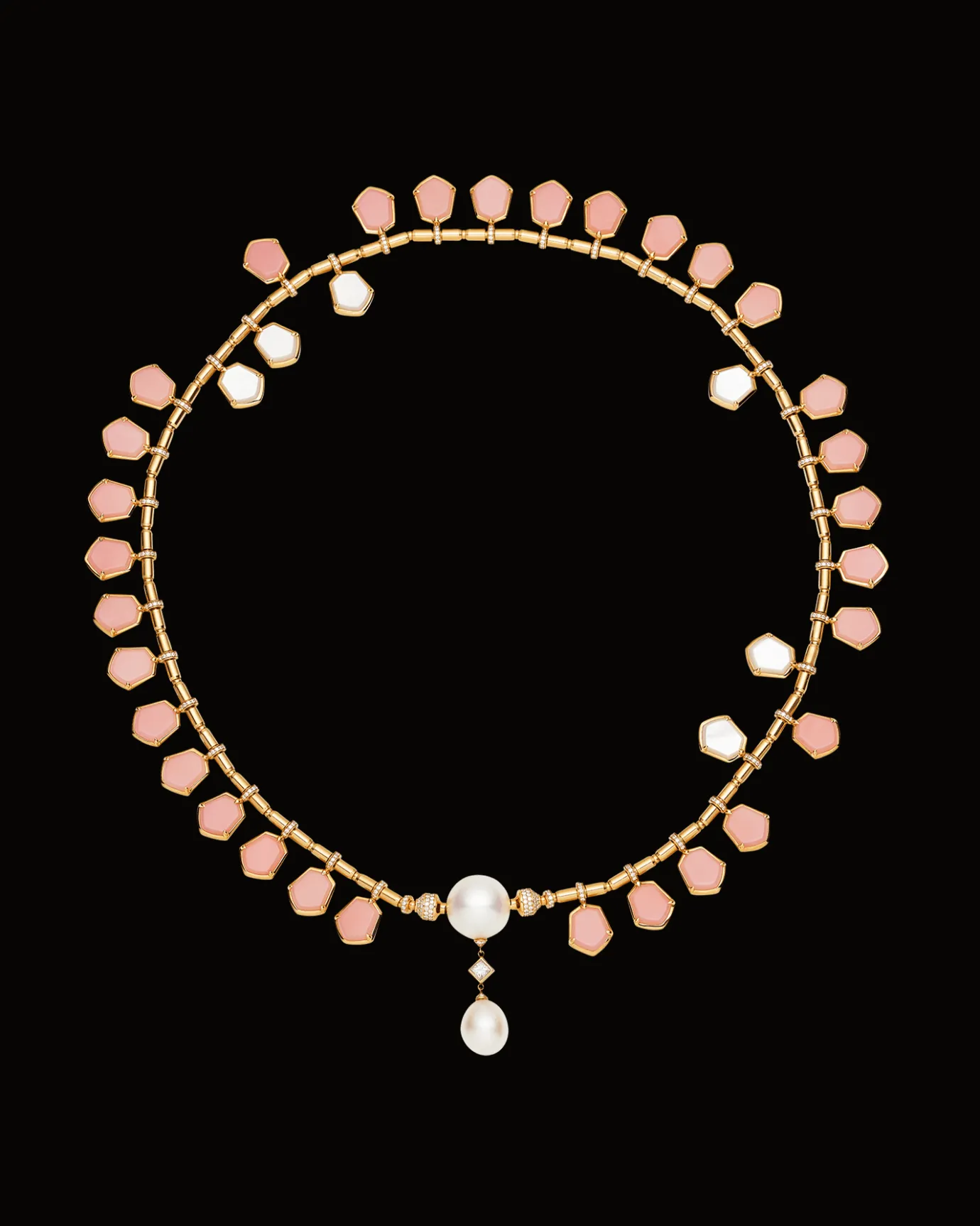 Necklaces & Pendants^Paspaley Pink Opal Megisti Pearl Collier | 9-12mm Drop Pearls, Mother of Pearl, and Yellow Gold YellowGold