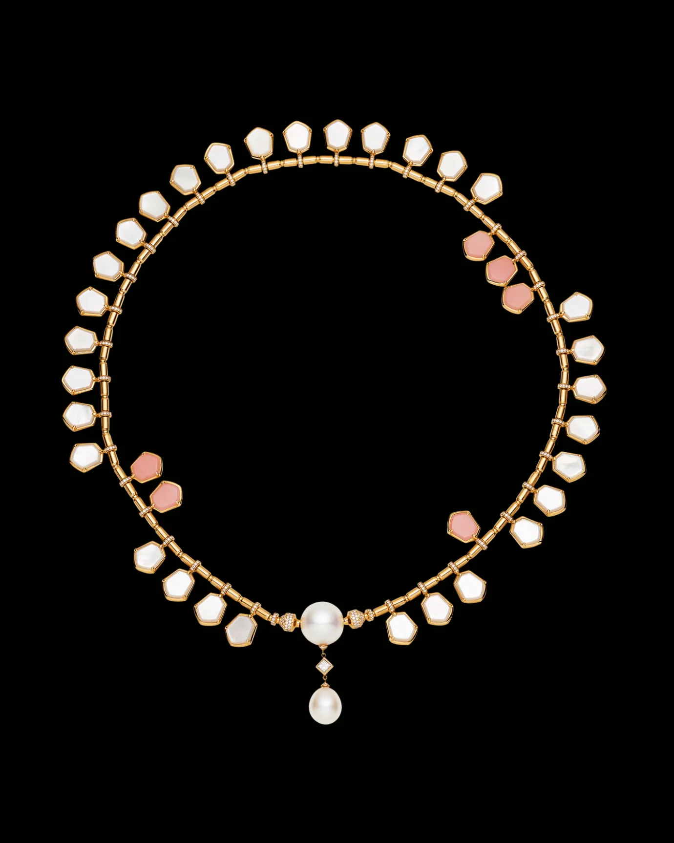 Necklaces & Pendants^Paspaley Pink Opal Megisti Pearl Collier | 9-12mm Drop Pearls, Mother of Pearl, and Yellow Gold YellowGold