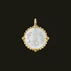 Chains, Charms & Accessories^Paspaley Pisces Coin Charm | Mother of Pearl, Diamonds, and Yellow Gold YellowGold