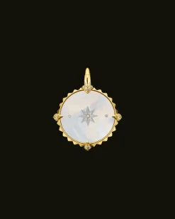 Chains, Charms & Accessories^Paspaley Pisces Coin Charm | Mother of Pearl, Diamonds, and Yellow Gold YellowGold