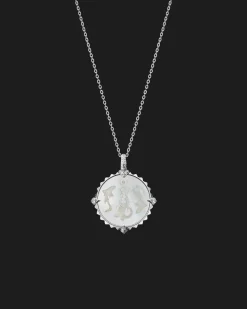 Chains, Charms & Accessories^Paspaley Pisces Coin Charm | Mother of Pearl, Diamonds, and White Gold WhiteGold