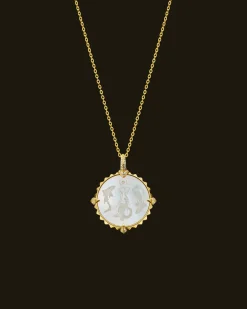 Chains, Charms & Accessories^Paspaley Pisces Coin Charm | Mother of Pearl, Diamonds, and Yellow Gold YellowGold