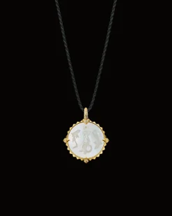 Chains, Charms & Accessories^Paspaley Pisces Coin Charm | Mother of Pearl, Diamonds, and Yellow Gold YellowGold