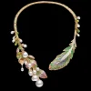 Necklaces & Pendants^Paspaley Rain Bird Feather Pearl Collier | 5-16mm Pearls, Gemstones, and Yellow Gold YellowGold