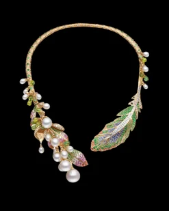 Necklaces & Pendants^Paspaley Rain Bird Feather Pearl Collier | 5-16mm Pearls, Gemstones, and Yellow Gold YellowGold