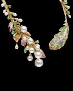 Necklaces & Pendants^Paspaley Rain Bird Feather Pearl Collier | 5-16mm Pearls, Gemstones, and Yellow Gold YellowGold