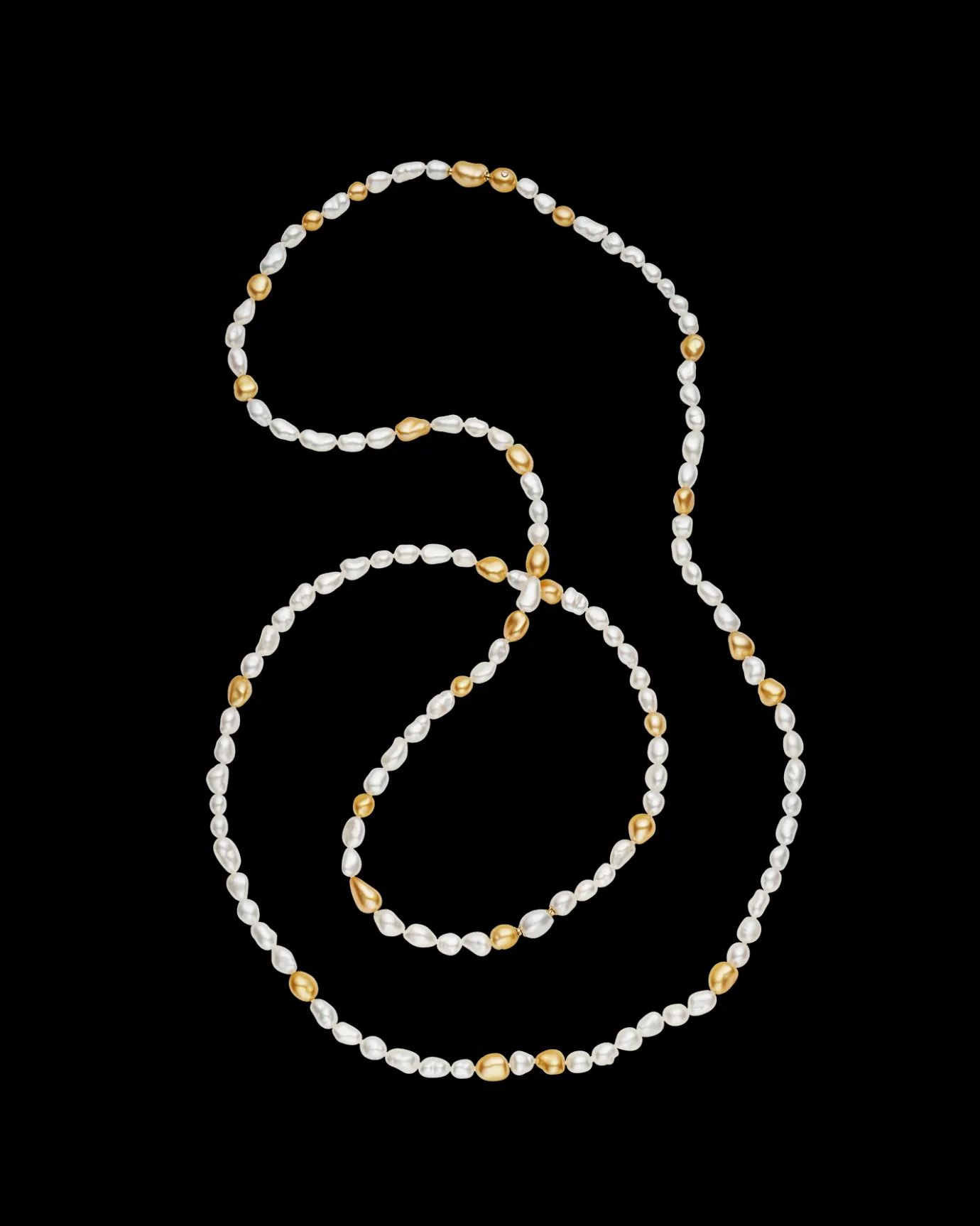 Strand Necklaces & Bracelets | Necklaces & Pendants^Paspaley Rhapsody 25 Strand Necklace | 6-8mm Keshi and Gold Keshi Pearls, Signature Diamond, and Yellow Gold YellowGold