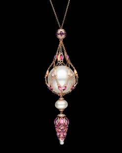 Necklaces & Pendants^Paspaley Rhodolite Hero Lavalier Pearl Necklace | 15mm Round Pearl, Rhodolites, and Rose Gold RoseGold