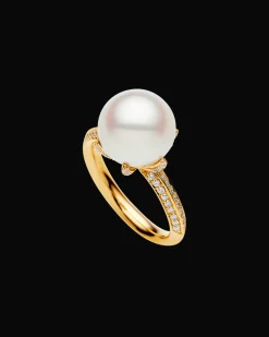 Rings^Paspaley Rockpool Pearl Ring | 11mm Round Pearl, Diamonds, and Yellow Gold YellowGold