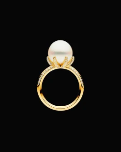 Rings^Paspaley Rockpool Pearl Ring | 11mm Round Pearl, Diamonds, and Yellow Gold YellowGold