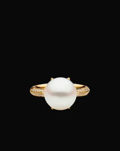 Rings^Paspaley Rockpool Pearl Ring | 11mm Round Pearl, Diamonds, and Yellow Gold YellowGold